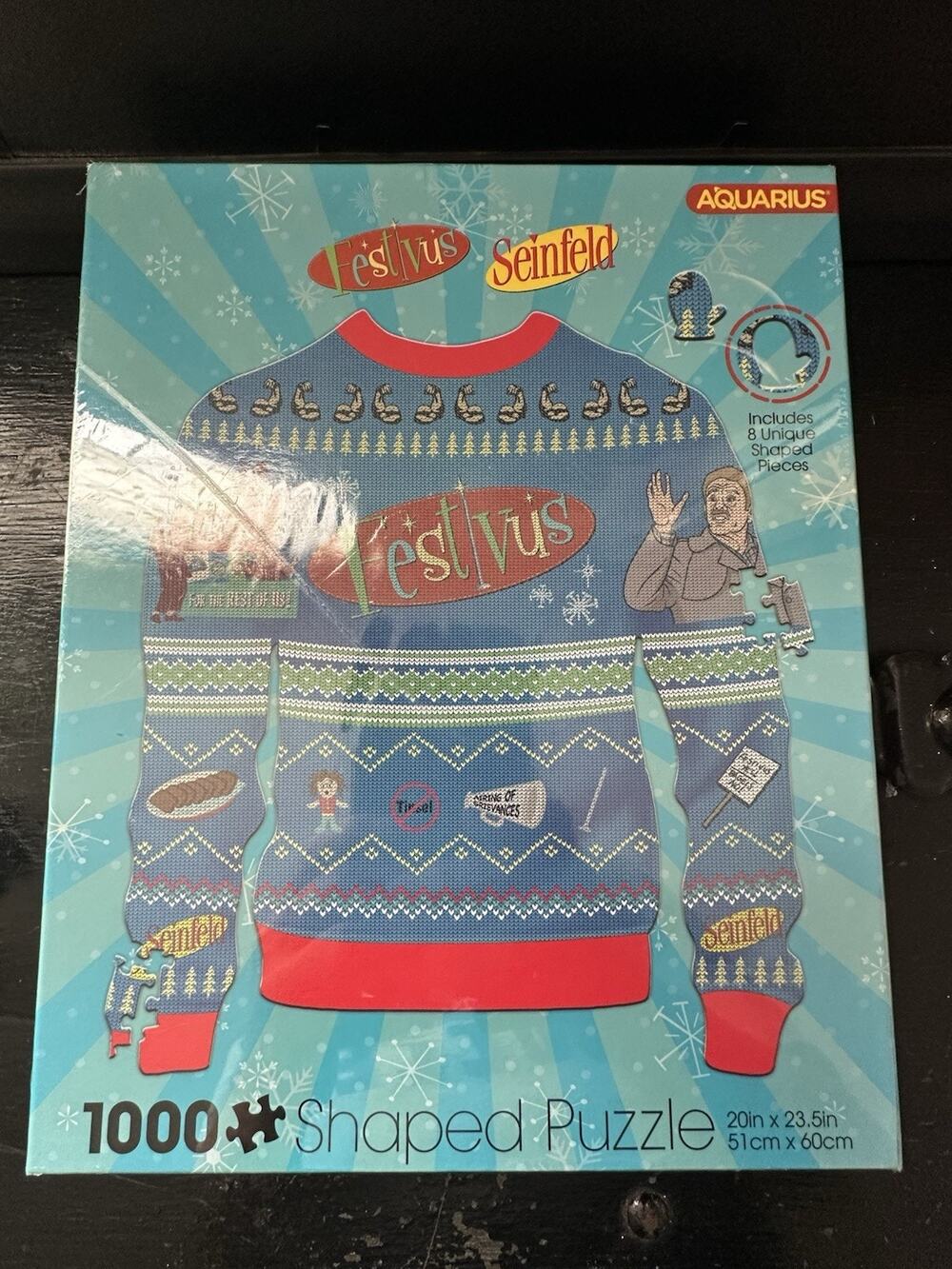 Seinfeld Festivus Ugly Christmas Sweater Shaped 1000 Piece Puzzle Aquarius